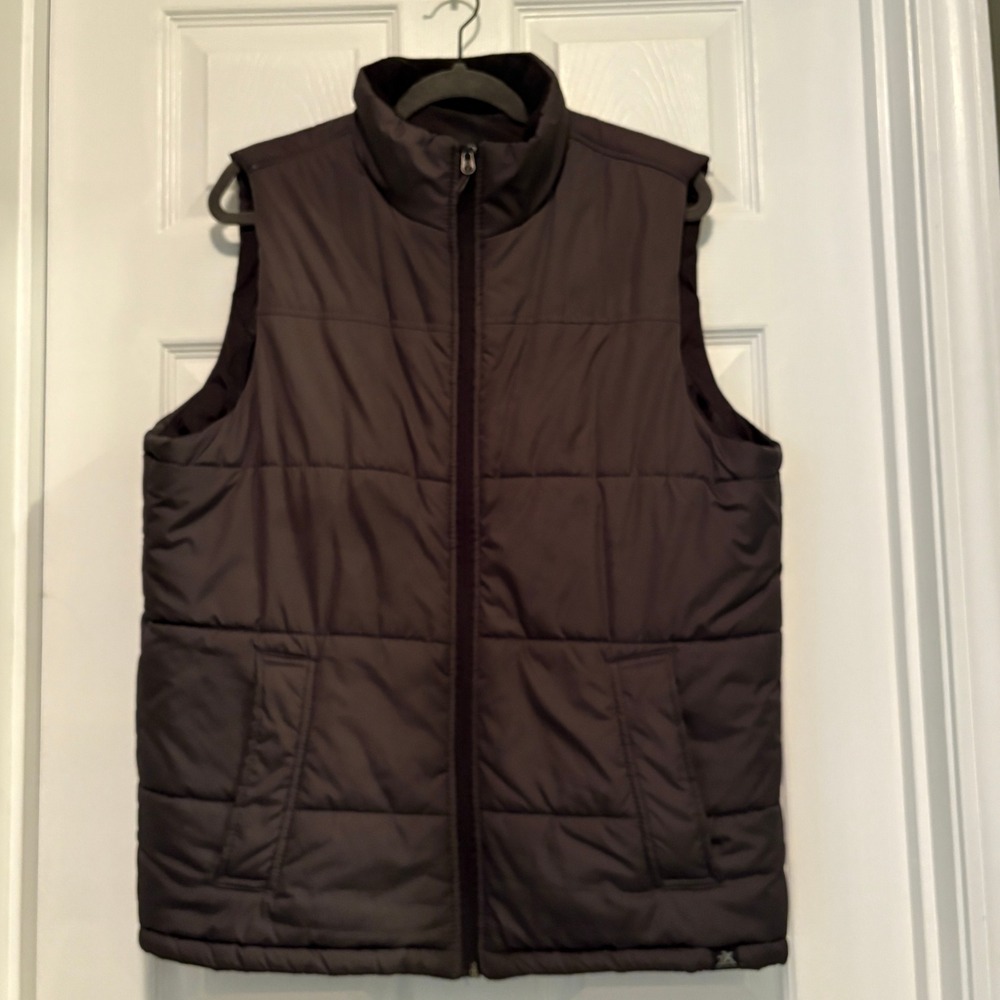 ZEROFXPOSUR Puffer Vest Mens M/M Medium Dark Gray Full Zip Sleeveless Jacket